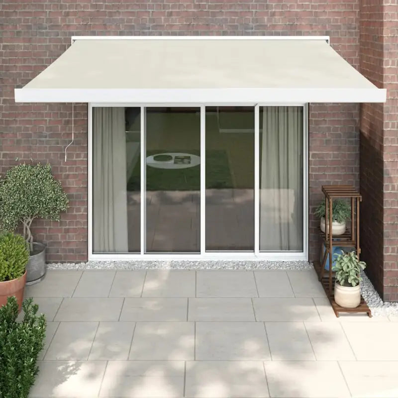 Uittrekbare luifel in gepoedercoat aluminium voor je terras - Crèmekleurig (wit frame) / 3 x 2.5 m / 1 - Zonwering
