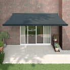 Uittrekbare luifel in gepoedercoat aluminium voor je terras - Antracietkleurig (zwart frame) / 4 x 3 m / 1 - Zonwering