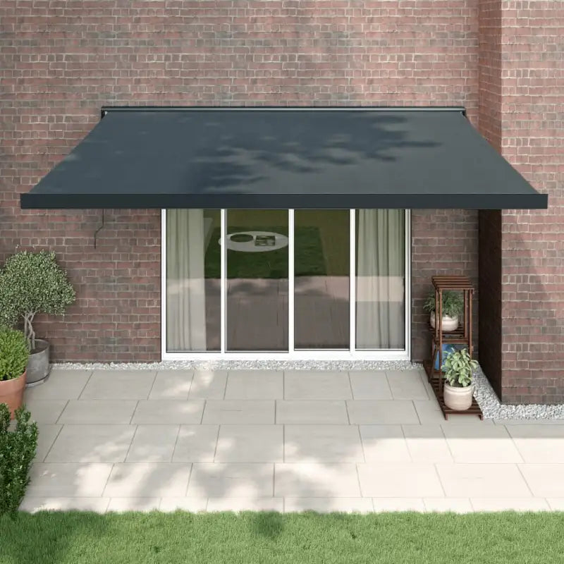Uittrekbare luifel in gepoedercoat aluminium voor je terras - Antracietkleurig (zwart frame) / 4 x 3 m / 1 - Zonwering