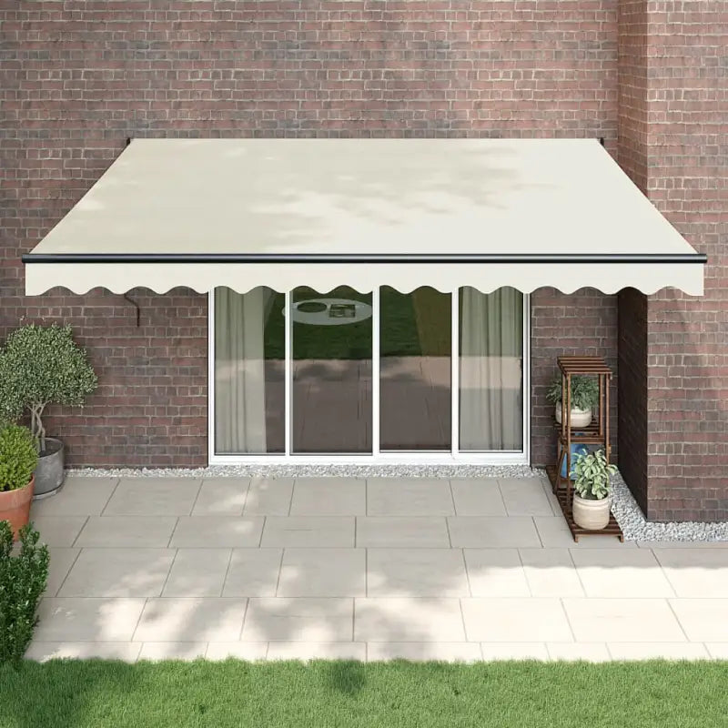 Uittrekbare luifel in gepoedercoat aluminium voor je terras - Crème / 4.5 x 3 m / 1 - Zonwering