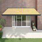 Uittrekbare luifel in gepoedercoat aluminium voor je terras - Geel en wit (zwart frame) / 4 x 3 m / 1 - Zonwering