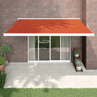 Uittrekbare luifel in gepoedercoat aluminium voor je terras - Oranje en bruin (wit frame) / 4.5 x 3 m / 1 - Zonwering