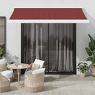 Uittrekbare luifel met aluminium frame voor koele tuinplekken - Bordeauxrood en wit / 350 x 250 cm / 1 - Zonwering