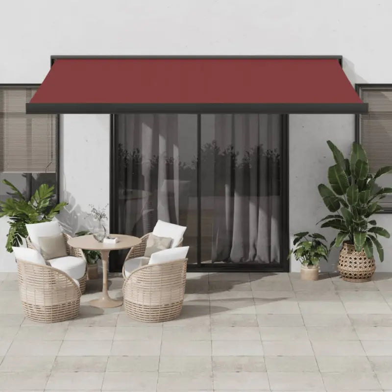 Uittrekbare luifel met aluminium frame voor koele tuinplekken - Bordeauxrood / 450 x 300 cm / 1 - Zonwering