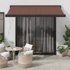 Uittrekbare luifel met aluminium frame voor koele tuinplekken - Bruin / 300 x 250 cm / 1 - Zonwering