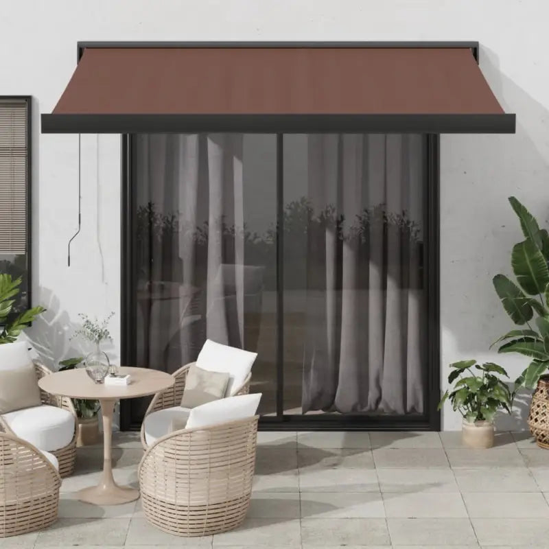 Uittrekbare luifel met aluminium frame voor koele tuinplekken - Bruin / 300 x 250 cm / 1 - Zonwering