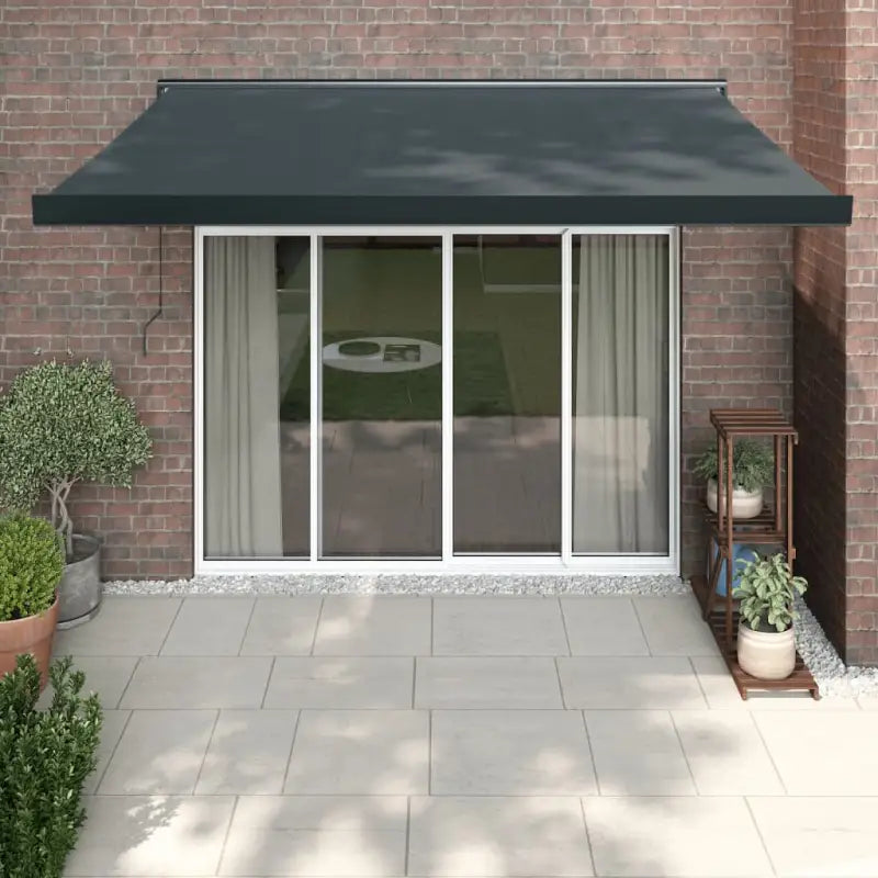 Uittrekbare luifel van gepoedercoat aluminium voor terrasplezier - 1 / Antraciet / 300 x 250 cm - Zonwering