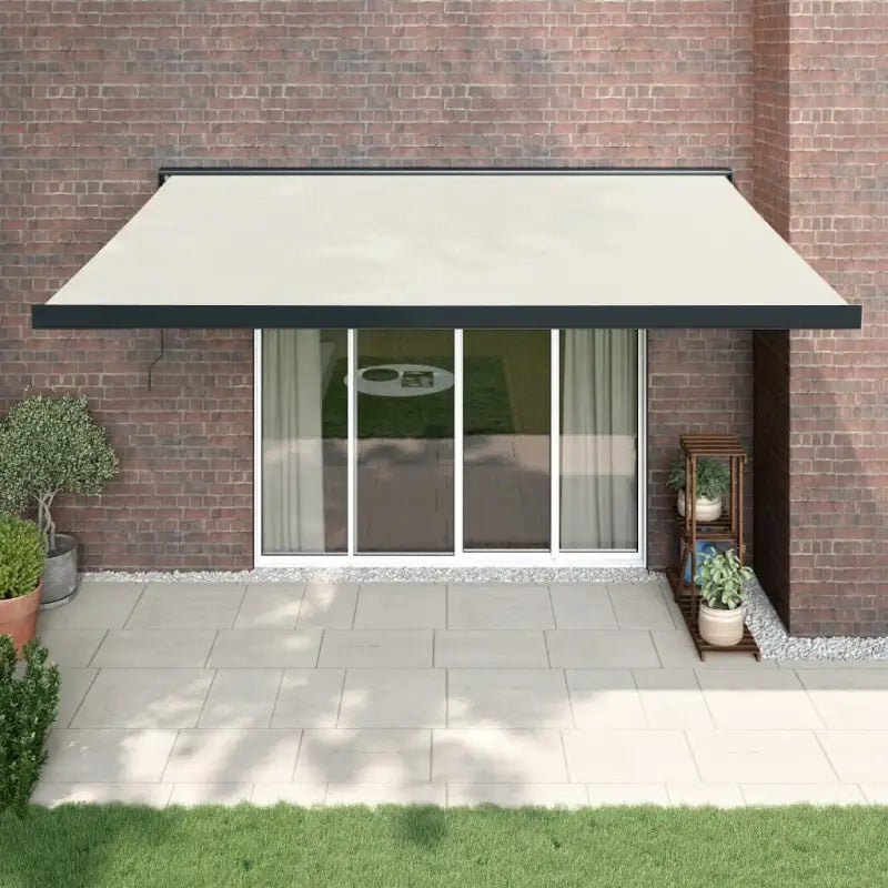 Uittrekbare luifel van gepoedercoat aluminium voor terrasplezier - 1 / Crème / 400 x 300 cm - Zonwering