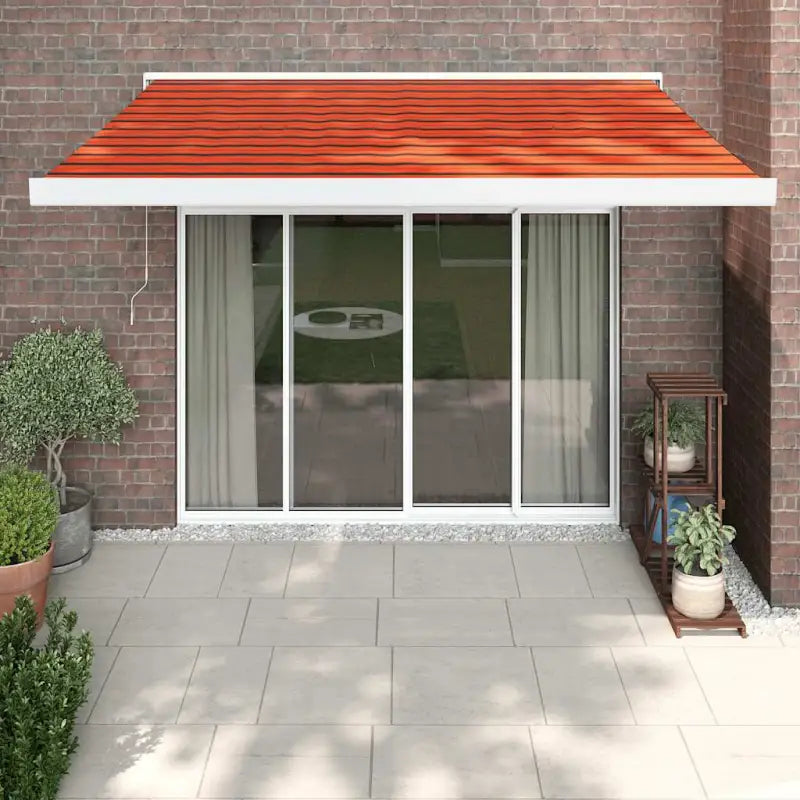Uittrekbare luifel van gepoedercoat aluminium voor terrasplezier - 1 / Oranje en bruin / 350 x 250 cm - Zonwering