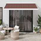 Uittrekbare luifel van gepoedercoat aluminium voor terrasplezier - 1 / Bruin en wit / 350 x 250 cm - Zonwering
