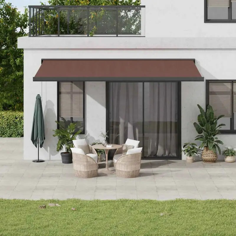 Uittrekbare luifel van gepoedercoat aluminium voor terrasplezier - 1 / Bruin / 500 x 300 cm - Zonwering