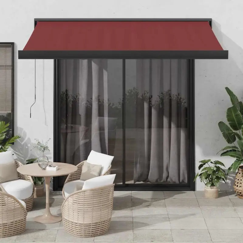 Uittrekbare luifel van gepoedercoat aluminium voor terrasplezier - 1 / Bordeauxrood / 350 x 250 cm - Zonwering