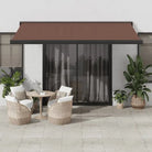 Uittrekbare luifel van gepoedercoat aluminium voor terrasplezier - Bruin / 400 x 300 cm / 1 - Zonwering