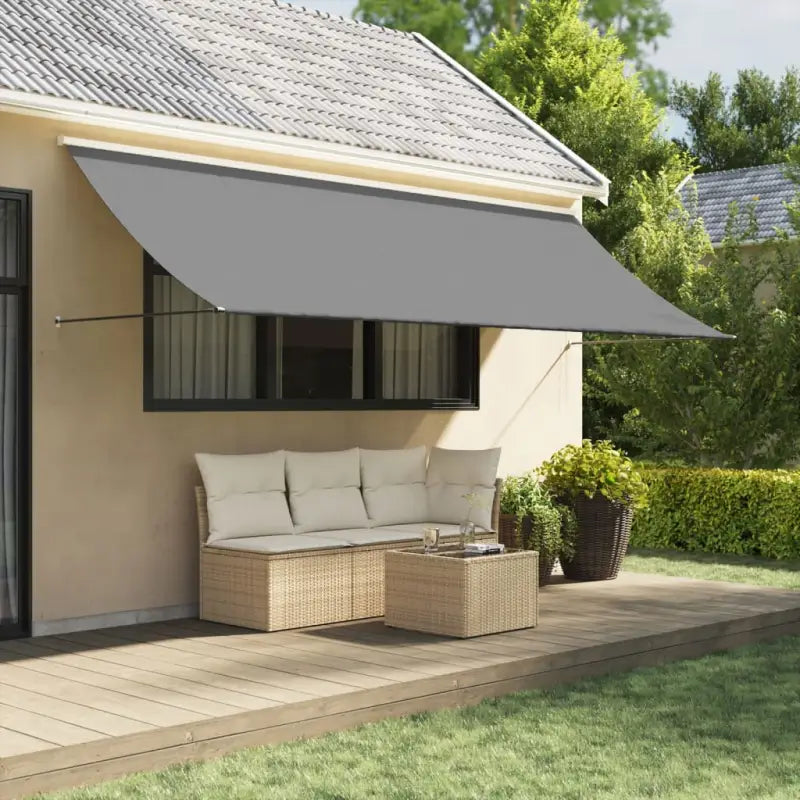 Uittrekbare luifel voor comfortabel genieten op je terras - Antraciet / 400 x 150 cm / 1 - Zonwering