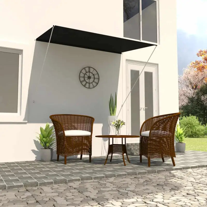Uittrekbare zonwering met stalen frame voor terras en raam - Antraciet / 200 x 150 cm / 1 - Zonwering