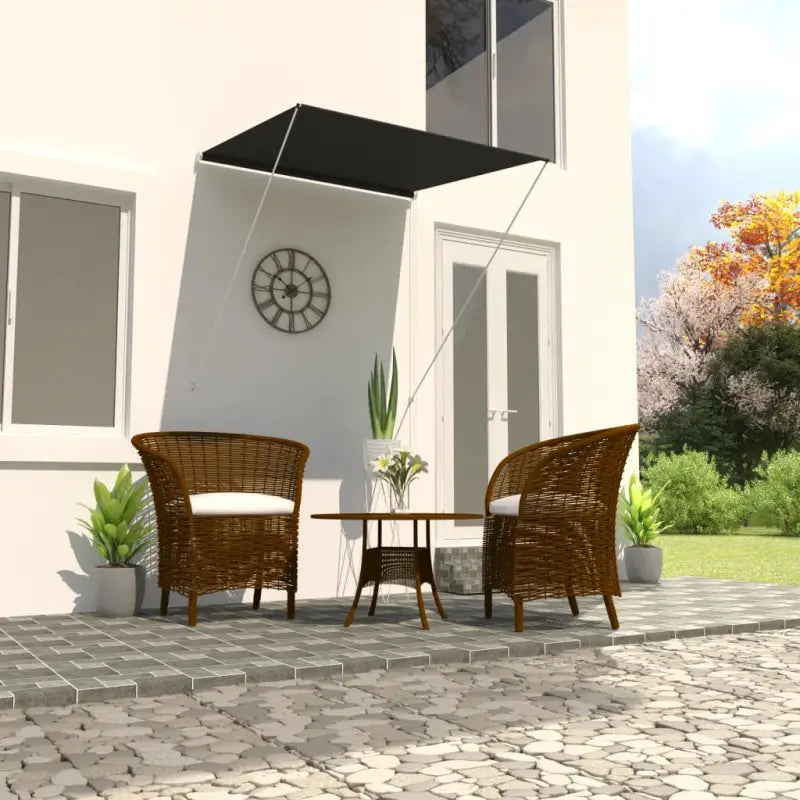 Uittrekbare zonwering met stalen frame voor terras en raam - Antraciet / 100 x 150 cm / 1 - Zonwering