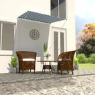 Uittrekbare zonwering met stalen frame voor terras en raam - Blauw en wit / 150 x 150 cm / 1 - Zonwering
