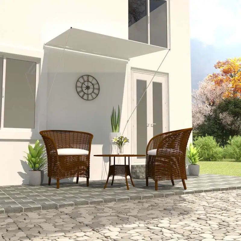 Uittrekbare zonwering met stalen frame voor terras en raam - Crème / 150 x 150 cm / 1 - Zonwering