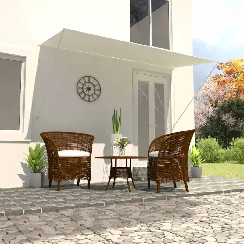 Uittrekbare zonwering met stalen frame voor terras en raam - Crème / 300 x 150 cm / 1 - Zonwering