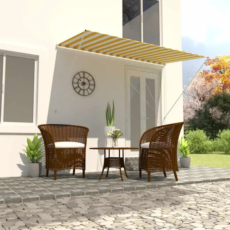 Uittrekbare zonwering met stalen frame voor terras en raam - Geel / 250 x 150 cm / 1 - Zonwering