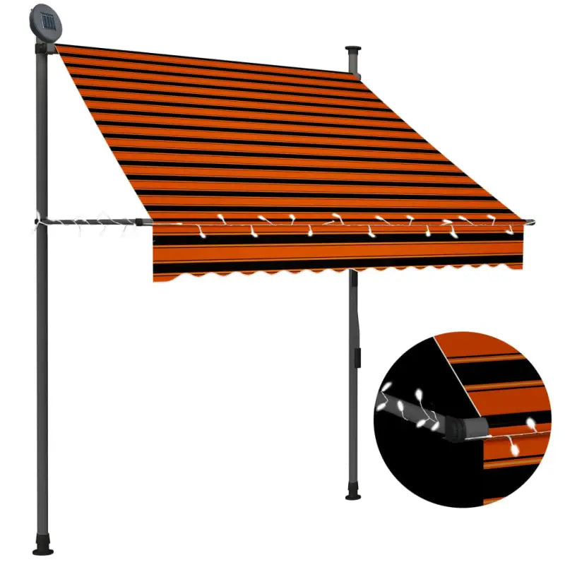 Uittrekbare zonwering voor raam terras en tuin - Oranje en bruin / 1 / 150 cm - Zonwering