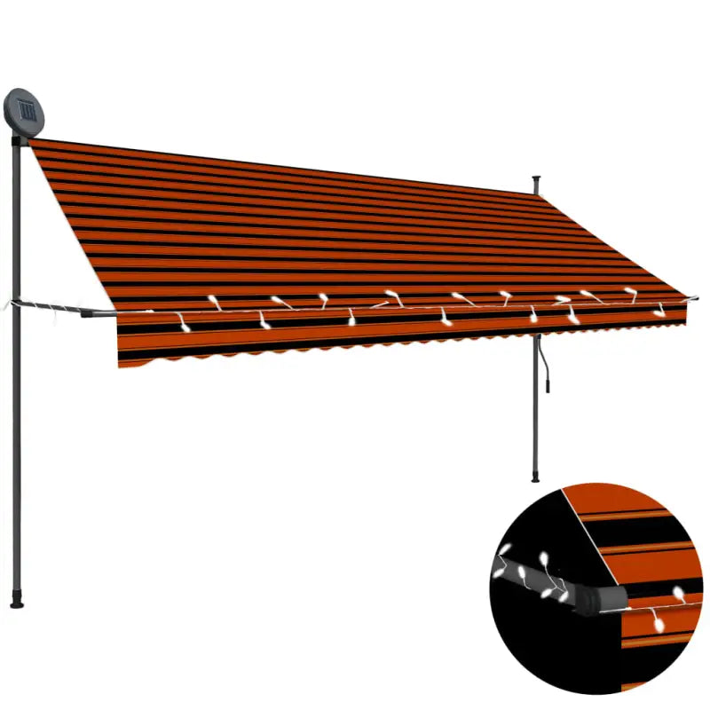 Uittrekbare zonwering voor raam terras en tuin - Oranje en bruin / 1 / 350 cm - Zonwering