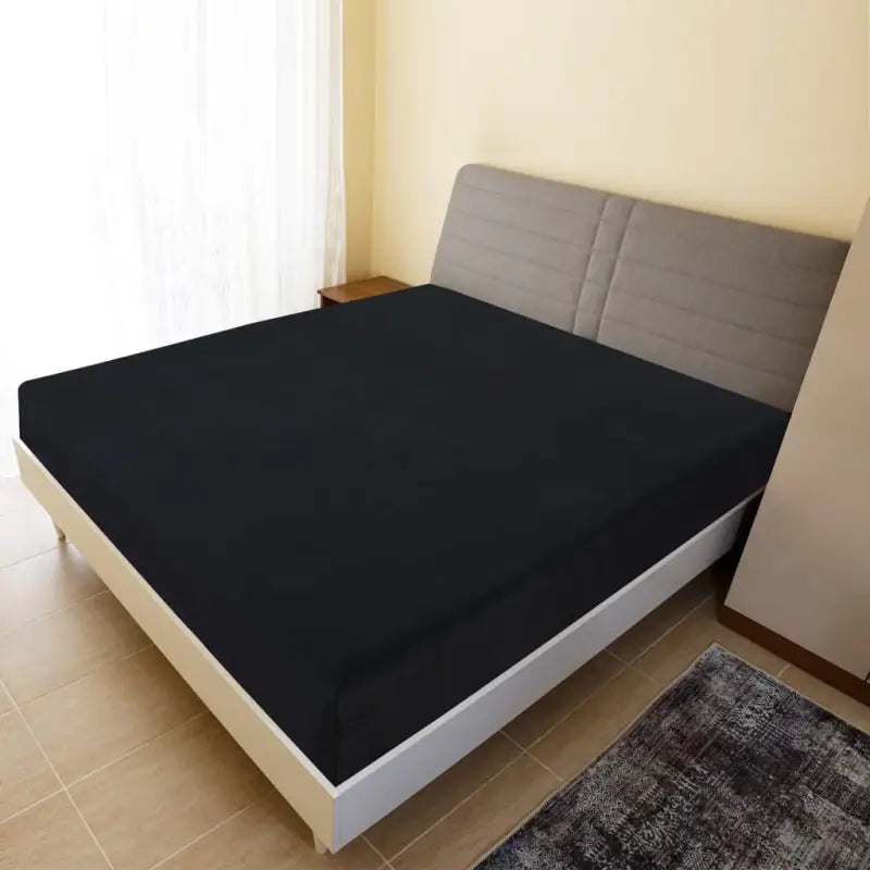 Ultrazacht katoenen hoeslaken voor comfortabel slapen - Zwart / 140 x 200 cm / 1 - Hoeslakens