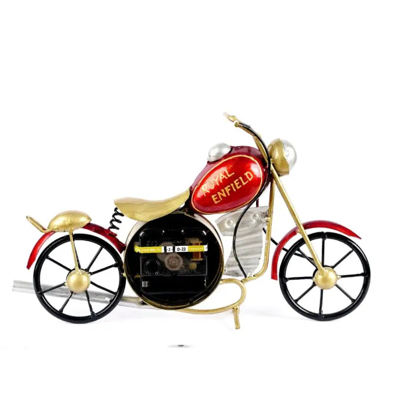 Unieke Royal Enfield Motorfiets Tafelklok voor Vintage Interieur