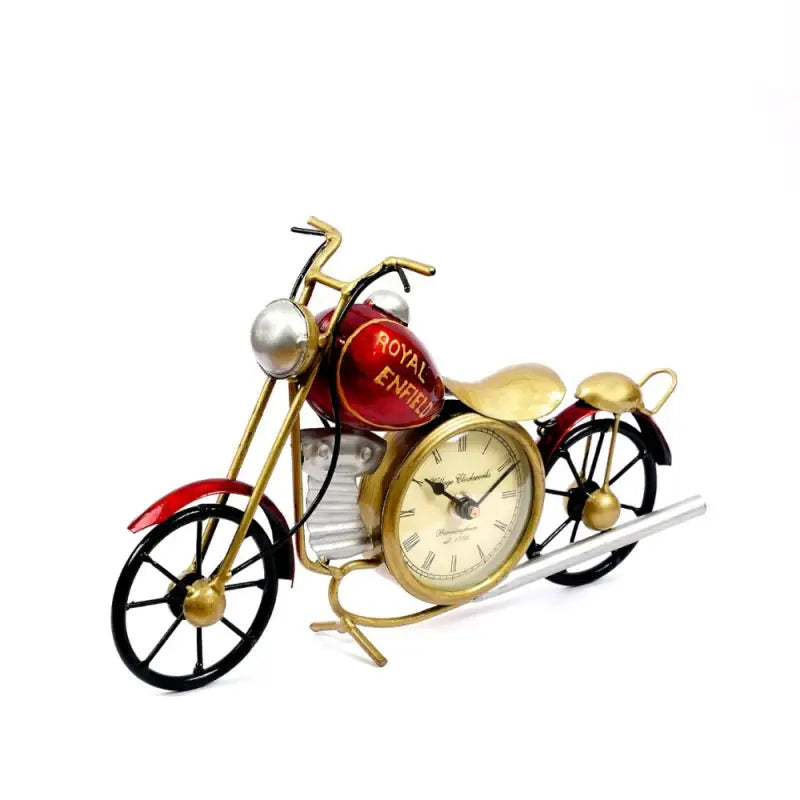 Unieke Royal Enfield Motorfiets Tafelklok voor Vintage Interieur