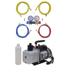 Vacuümpomp voor airconditioning met 4-voudige manometerset en aluminium behuizing - 100 l/min / 4-weg - Accessoires