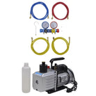 Vacuümpomp voor Airconditioning met aluminium behuizing en 2-voudige manometerset - 100 l/min / 4-weg - Accessoires