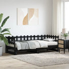 Veelzijdige slaapbank van massief grenenhout met diverse afmetingen - Zwart / 90 x 190 cm - Bedden & bedframes