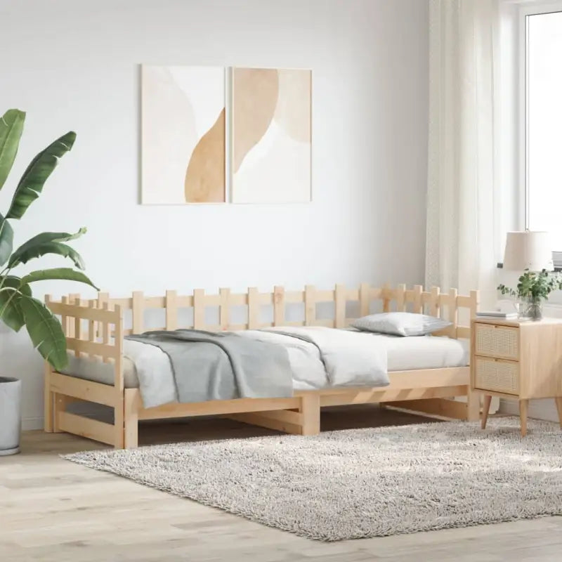 Veelzijdige slaapbank van massief grenenhout met diverse afmetingen - Naturel / 80 x 200 cm - Bedden & bedframes