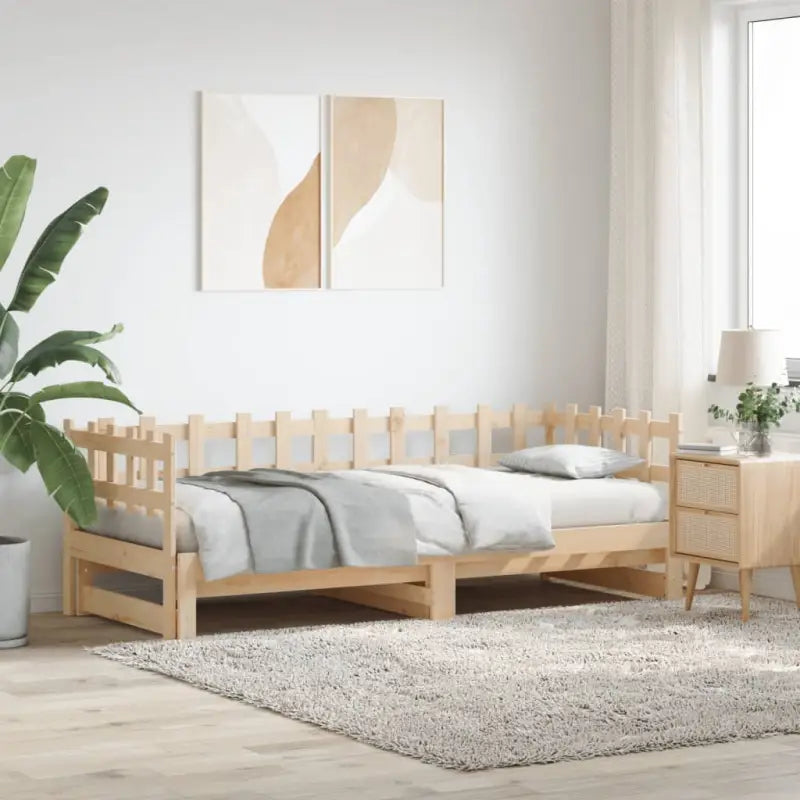 Veelzijdige slaapbank van massief grenenhout met diverse afmetingen - Naturel / 90 x 200 cm - Bedden & bedframes
