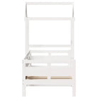 Veelzijdige slaapbank van massief grenenhout met open zijdeur in wit - Bedden & bedframes