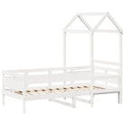 Veelzijdige slaapbank van massief grenenhout met open zijdeur in wit - Bedden & bedframes