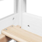 Veelzijdige slaapbank van massief grenenhout met open zijdeur in wit - Bedden & bedframes