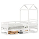 Veelzijdige slaapbank van massief grenenhout met open zijdeur in wit - Bedden & bedframes