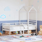 Veelzijdige slaapbank van massief grenenhout met open zijdeur in wit - Wit / 80 x 200 cm - Bedden & bedframes