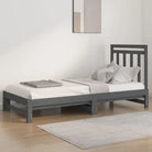 Veelzijdige slaapbank van massief grenenhout met passende afmetingen - Grijs / 2x (90 x 200) cm - Bedden & bedframes