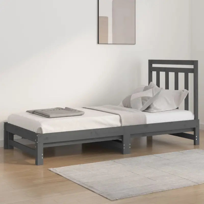 Veelzijdige slaapbank van massief grenenhout met passende afmetingen - Grijs / 2x (90 x 200) cm - Bedden & bedframes