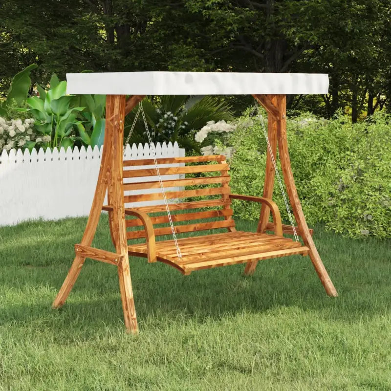 Verandaschommel Accessoires met plat dak en massief gebogen hout - Crème / 1 - Accessoires voor verandaschommels