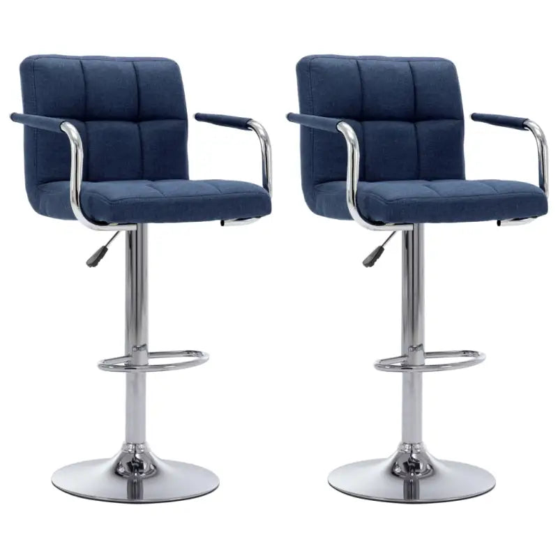 Verchroomd stalen barkrukken set voor keuken en bar gebruik levering bevat - Blauw / 2 - Barkrukken