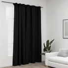 Verduisterende linnen-look gordijnen met metalen haken voor elk interieur - Antraciet / 1 - Gordijnen & vitrages