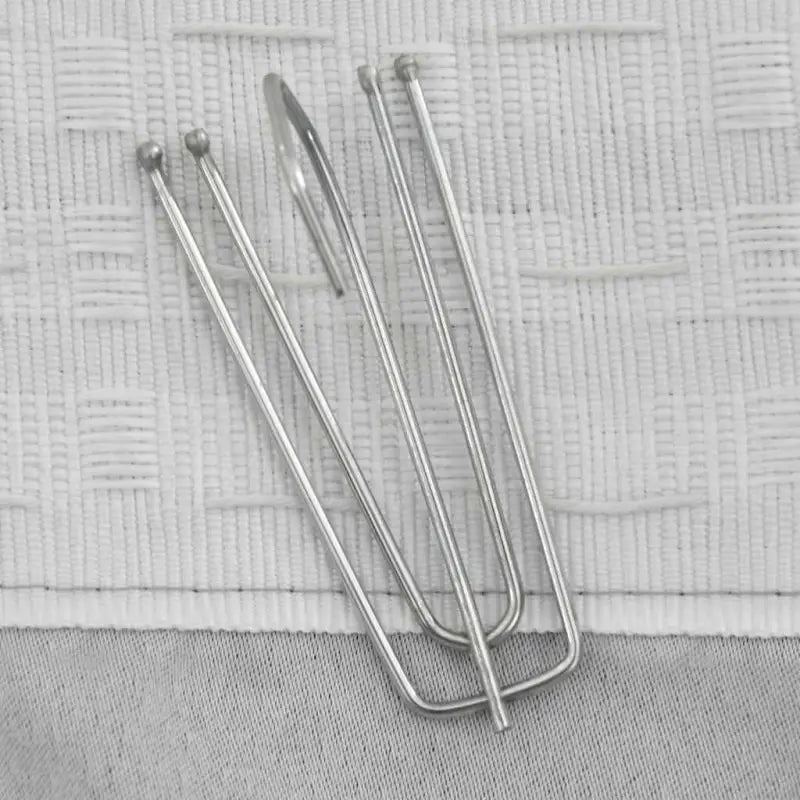 Verduisterende linnen-look gordijnen met metalen haken voor privacy - Gordijnen & vitrages