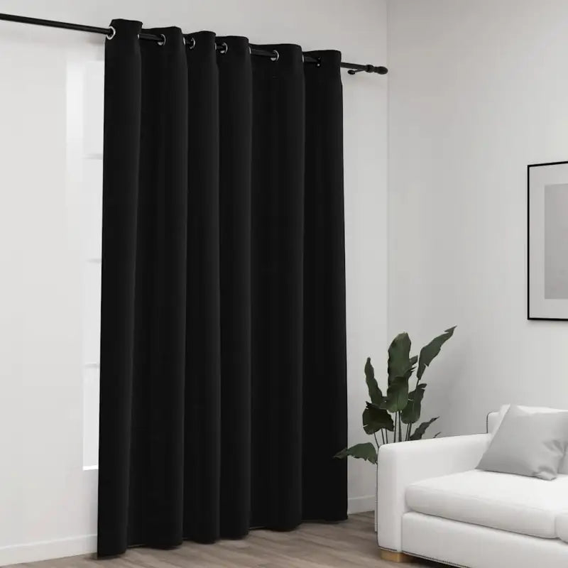 Verduisterende linnen-look gordijnen voor licht en privacy - Antraciet / 290 x 245 cm / 1 - Gordijnen & vitrages