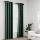Verduisterende linnen-look gordijnen voor woonkamer slaapkamer en kantoor - Groen / 140 x 225 cm / 2 - Gordijnen &