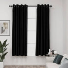 Verduisterende linnen-look gordijnen voor woonkamer slaapkamer en kantoor - Antraciet / 140 x 175 cm / 2 - Gordijnen &