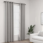 Verduisterende linnen-look gordijnen voor woonkamer slaapkamer en kantoor - Grijs / 140 x 225 cm / 2 - Gordijnen &