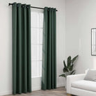 Verduisterende linnen-look gordijnen voor woonkamer slaapkamer en kantoor - Groen / 140 x 245 cm / 2 - Gordijnen &
